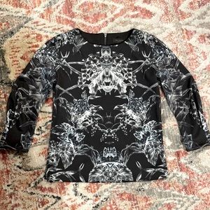 Ted Baker London Graphic Black & White Top ~ Size 0